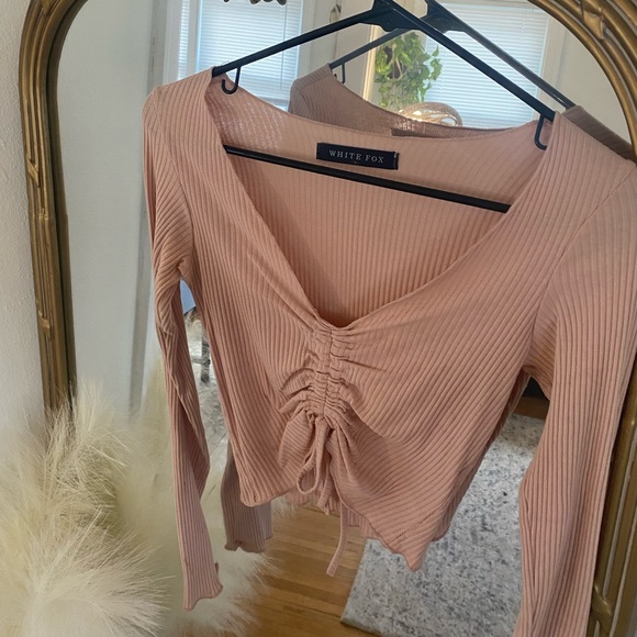 White Fox Boutique Long Sleeve Ribbed Top - Picture 2 of 4